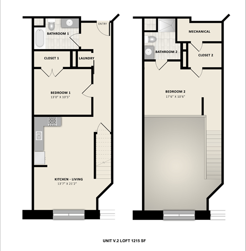 Floorplan V2 LOFT at American Spinning Mill, Greenville, SC 29609